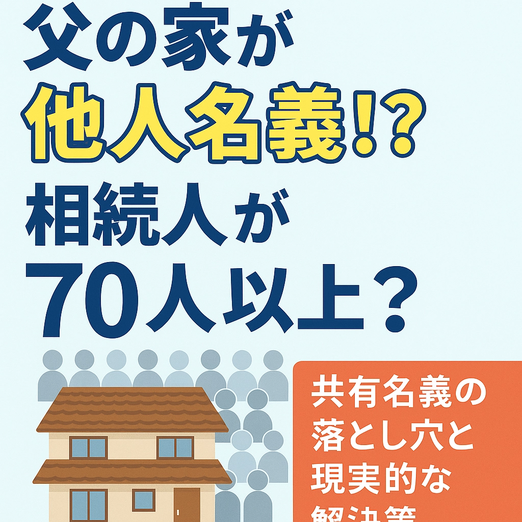 【香川県相続事例】「父の家が他人名義！？相続人が70人以上？共有名義の落とし穴と現実的な解決策」