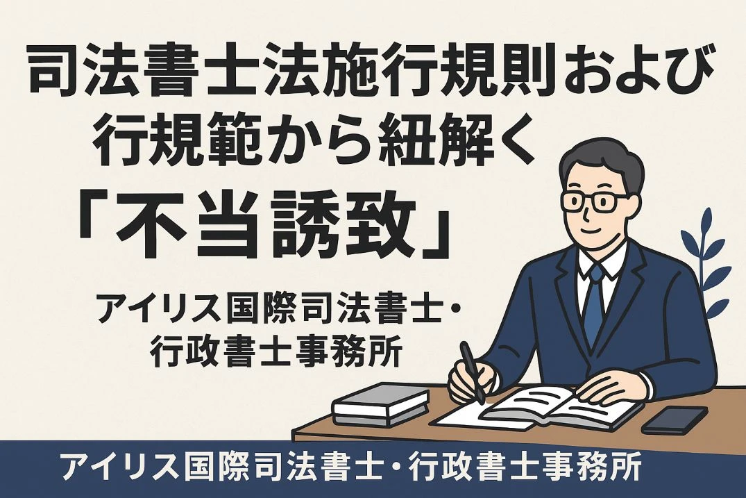 司法書士法施行規則および行為規範から紐解く「不当誘致」——アイリス国際司法書士・行政書士事務所の姿勢